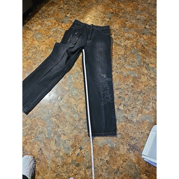 Vintage Y2K Avirex Jeans Baggy‎ Dark Wash Southpole Vibe 30x30.5 Wide Leg (A254) - Picture 7 of 10